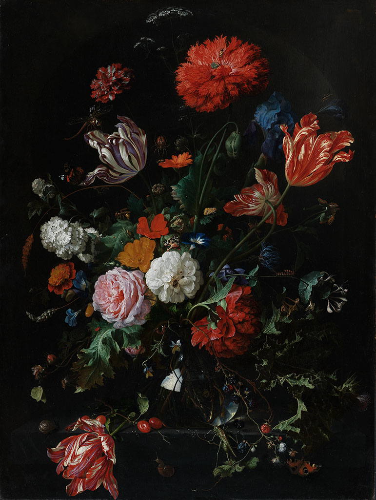 Flowers in a glass vase